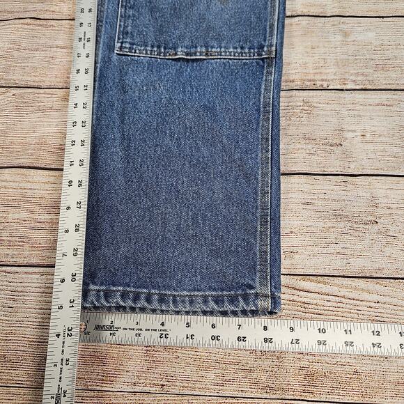VINTAGE Double Knee Work Jeans Lakin Mckey Men 38x32 Denim Blue Carpenter - Picture 4 of 8